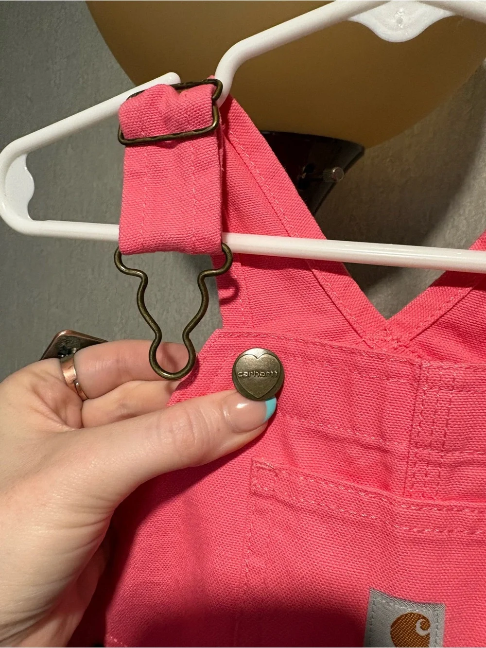 Carhartt Girls' Coral Pink Overalls